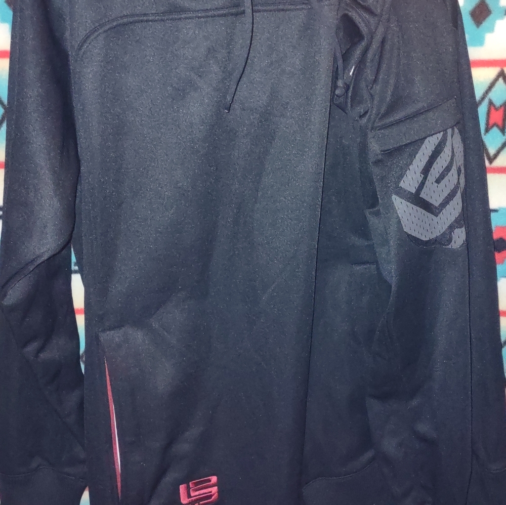LeBron large black red warmup hoodie